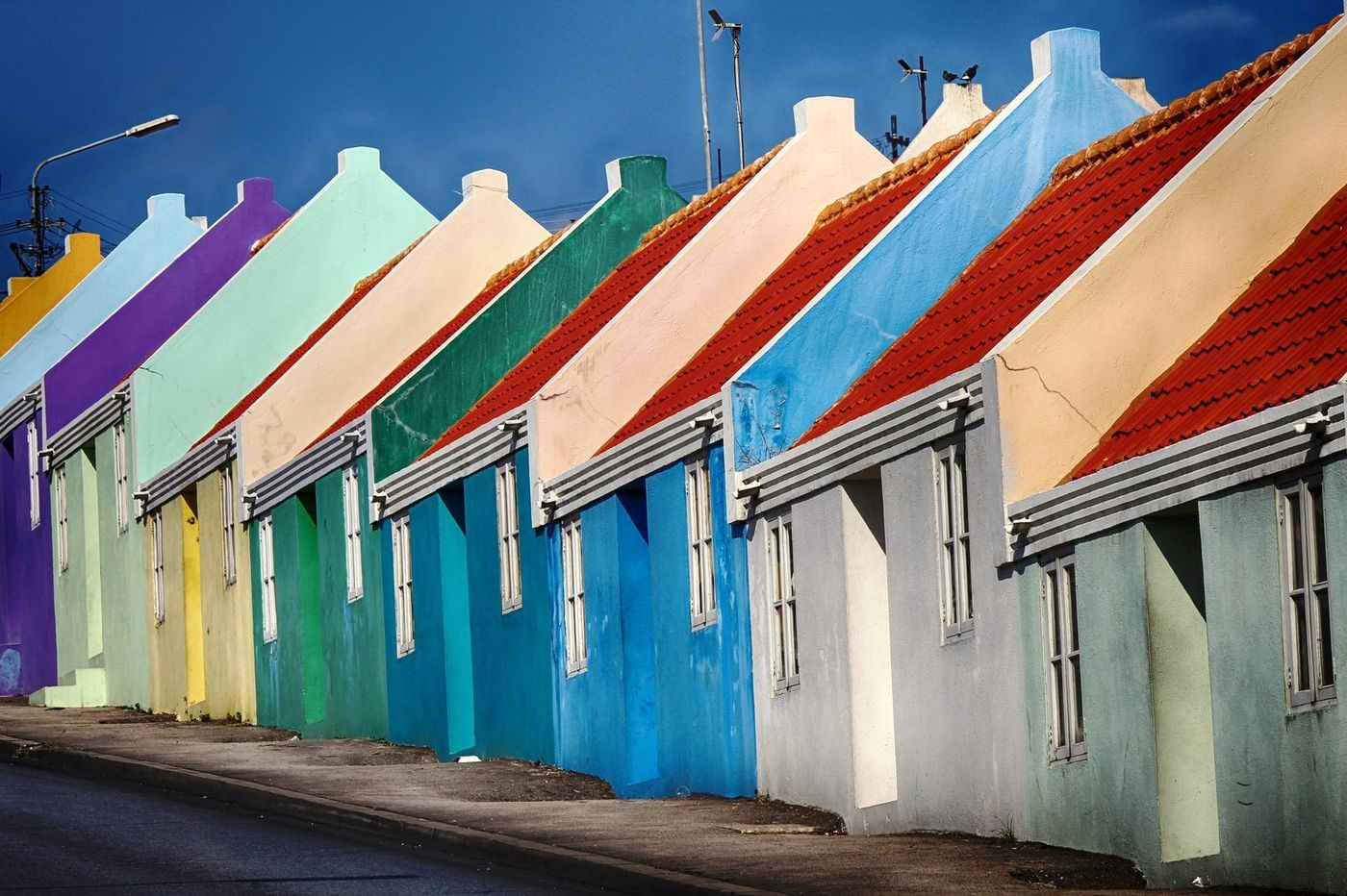 Colourful colonial houses in Willemstad, Curaçao