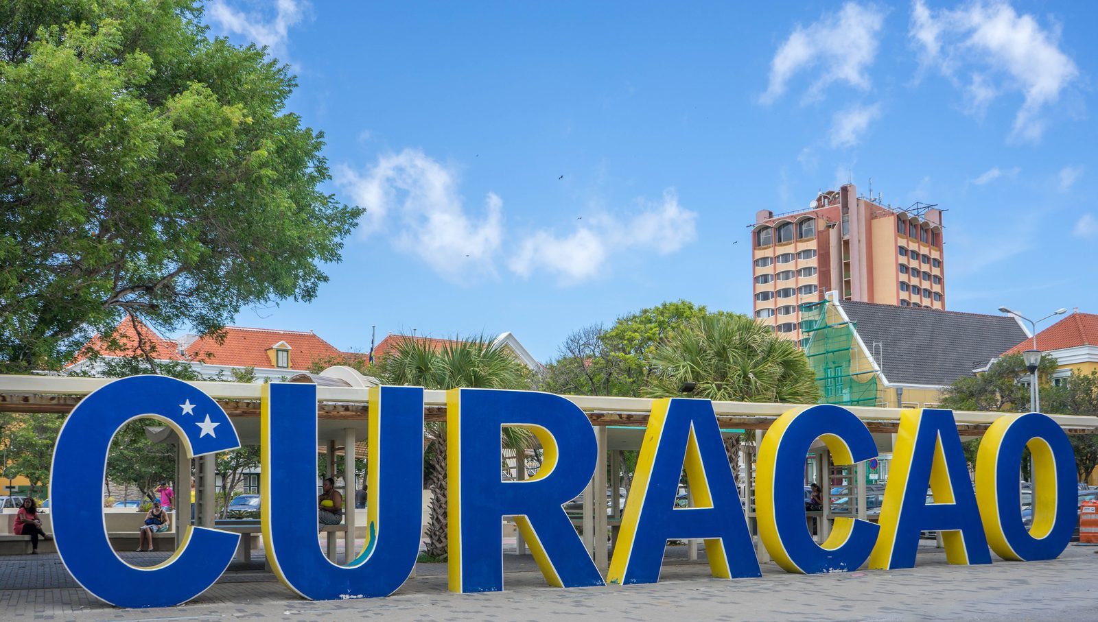 The Curaçao sign on the Willemstad waterfront