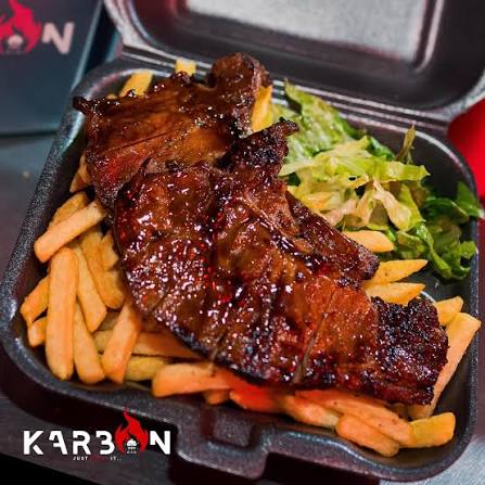 Karbon Curaçao — grilled chicken with fries, local BBQ grill